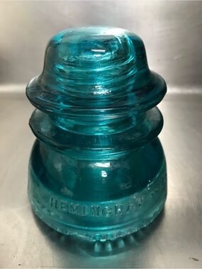 Vintage Hemingray No. 42 Aqua Glass Insulator - GUC